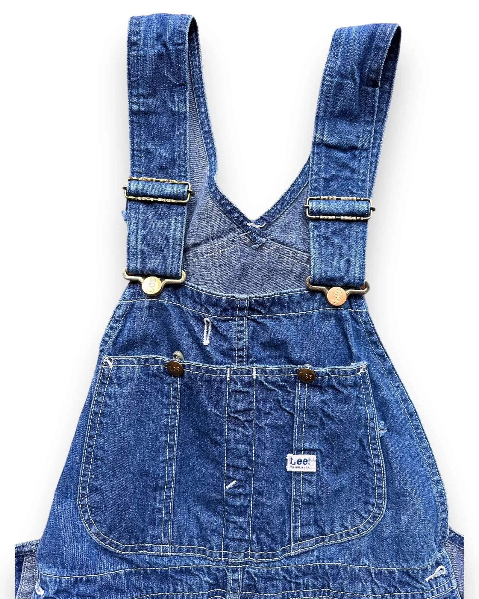 Vintage 70's Era Lee Farm Repaired Denim Overalls W34 | Vintage Denim Workwear Seattle | Seattle Vintage Denim