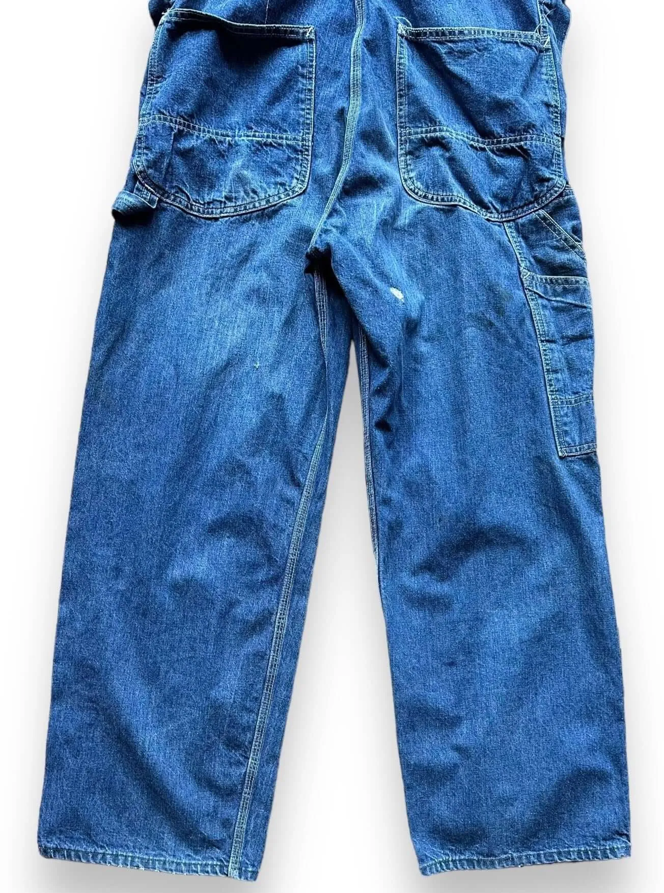 Vintage 70's Era Lee Farm Repaired Denim Overalls W34 | Vintage Denim Workwear Seattle | Seattle Vintage Denim