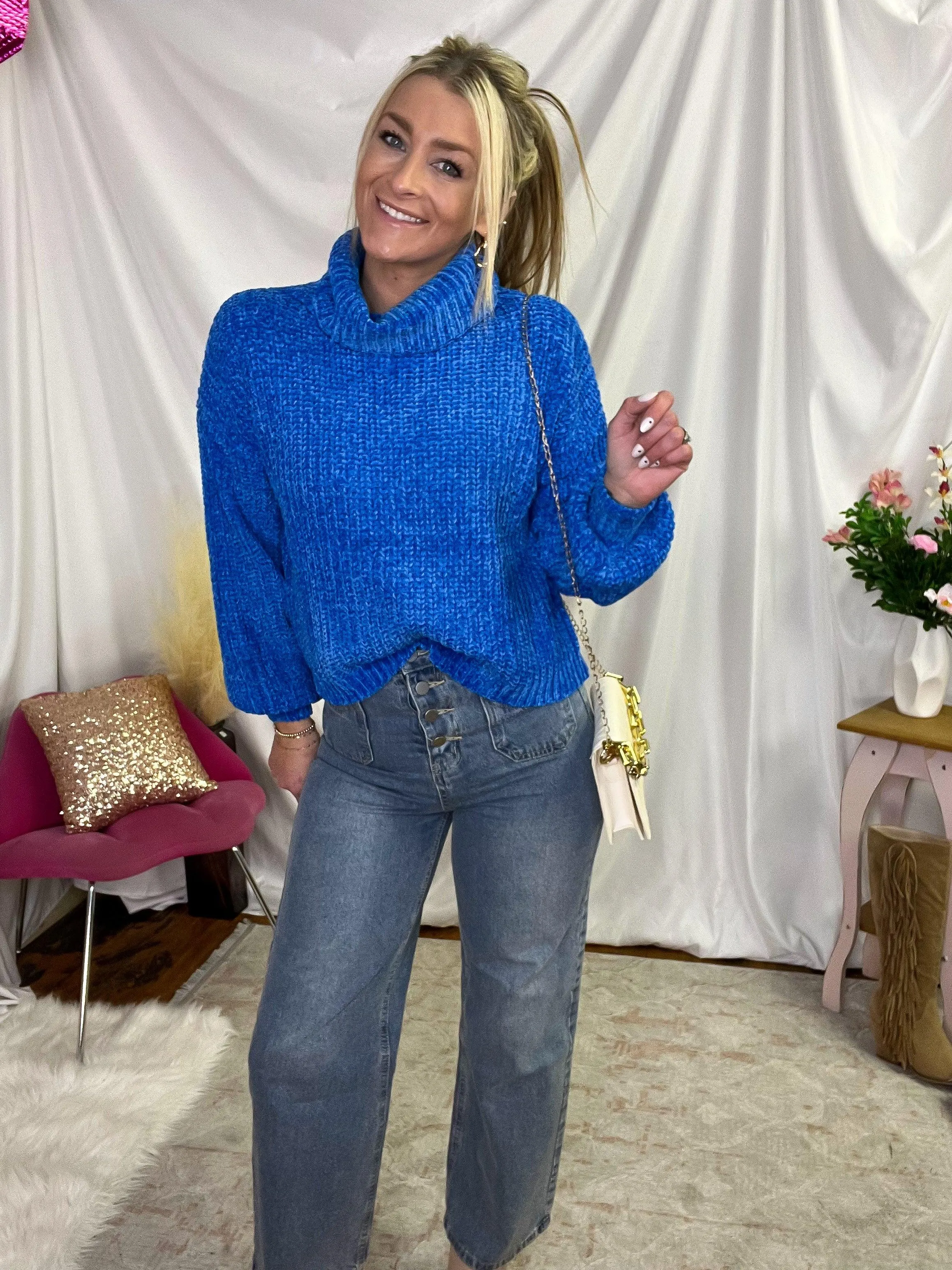 Vintage Washed Front Pocket Flared Jeans