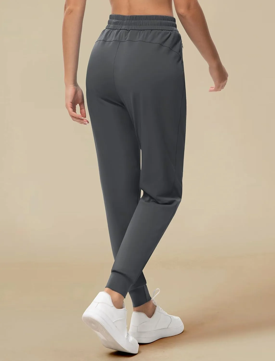 Women's Joggers Pants with Zipper Pockets High Waisted Athletic Drawstring Sweatpants for Lounge Workout Jogging 2024