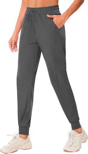 Women's Joggers Pants with Zipper Pockets High Waisted Athletic Drawstring Sweatpants for Lounge Workout Jogging 2024