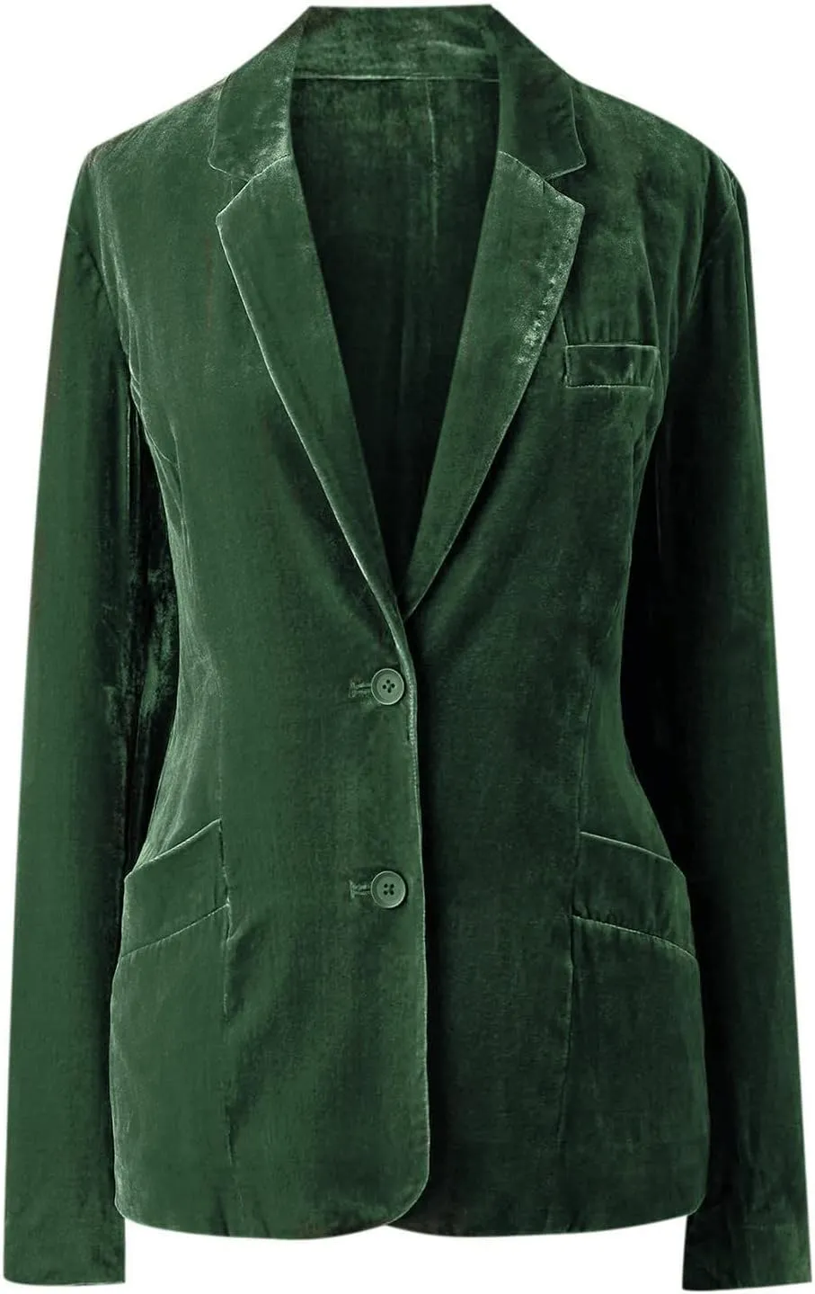 Womens Velvet Blazer Cozy Lightweight Outerwear Retro Buttons Long Sleeve Pokets Jacket Cardigan Coat Office Blazers